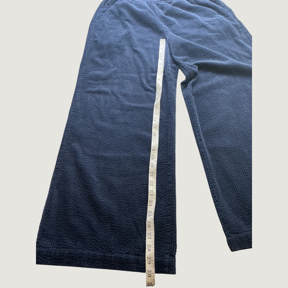 Marine Layer Navy Blue Corduroy Wide Leg Elastic Waist Pants Women Large - Picture 6 of 6